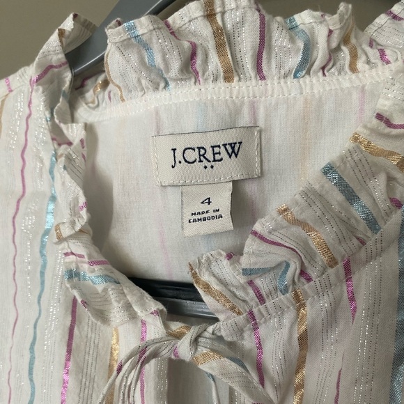 J. CREW Tie Front Shimmer Flowy Sleeveless Boho Midi Dress Size 4 - Picture 6 of 11